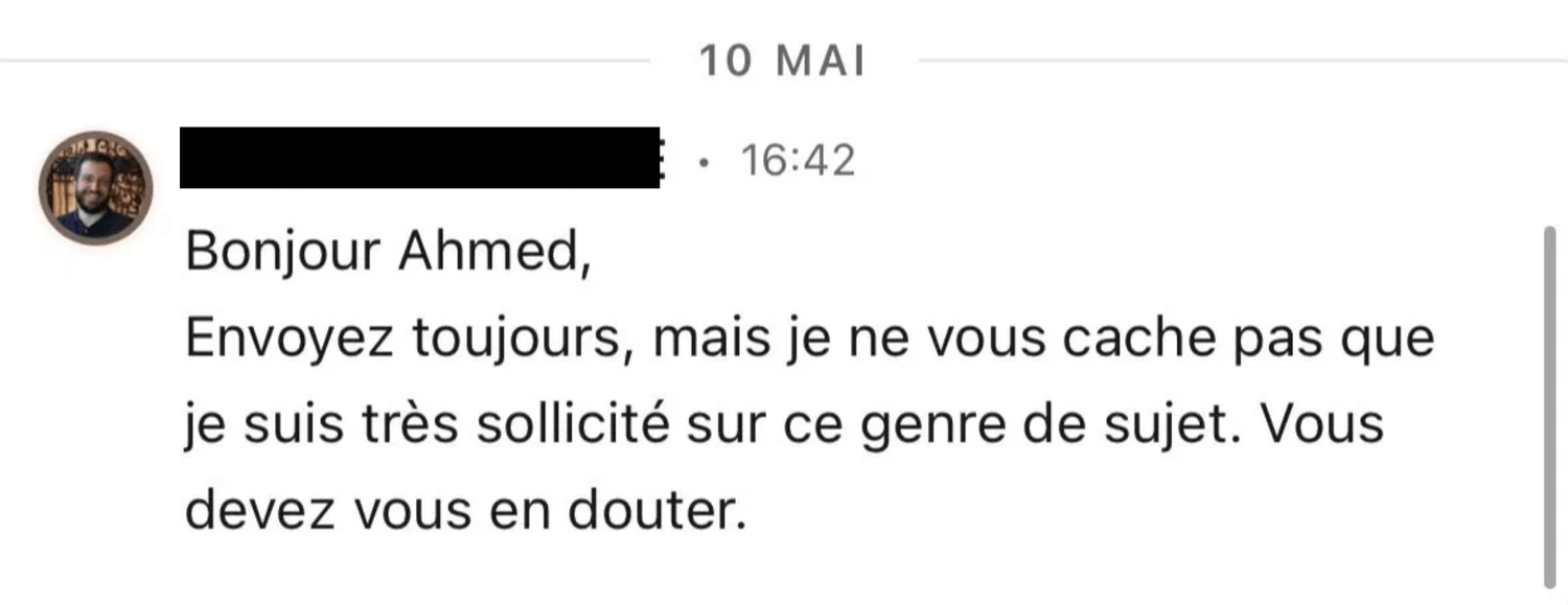 Réponse initiale du prospect